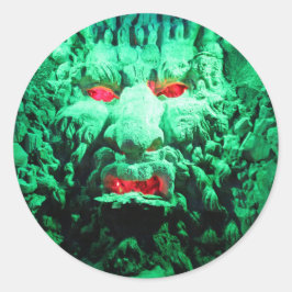 Scary Mask Ansikte i Sten Ansikte Runt Klistermärke