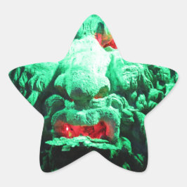 Scary Mask Ansikte i Sten Ansikte Stjärnformat Klistermärke