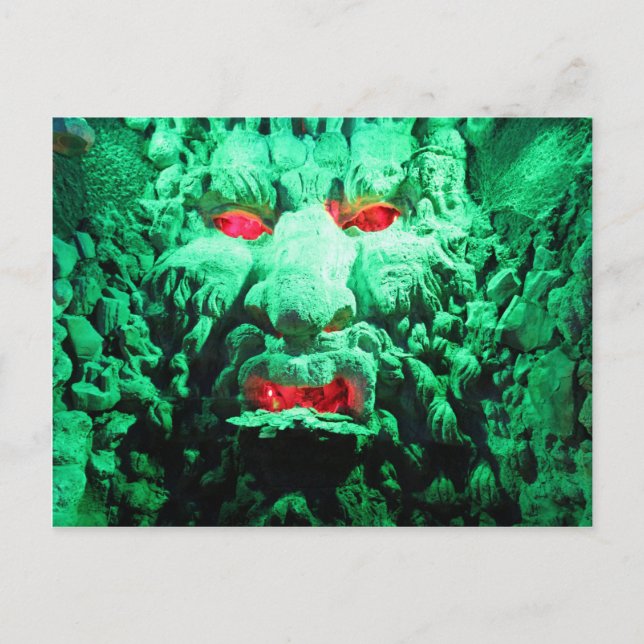 Scary Mask Ansikte i Sten Ansikte Vykort (Framsida)