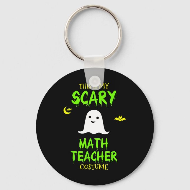 Scary Math Teacher Costume Halloween Lazy Easy Chr Nyckelring (Framsida)