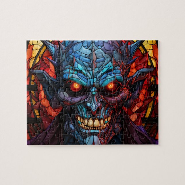 Scary Monster Demon Halloween Jigszle puzzle Pussel (Horisontell)