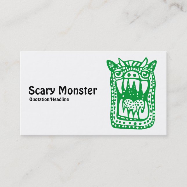 Scary Monster - Grönt Visitkort (Framsida)