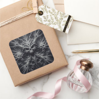 Scary mönster, mörk fantasi fyrkantigt klistermärke