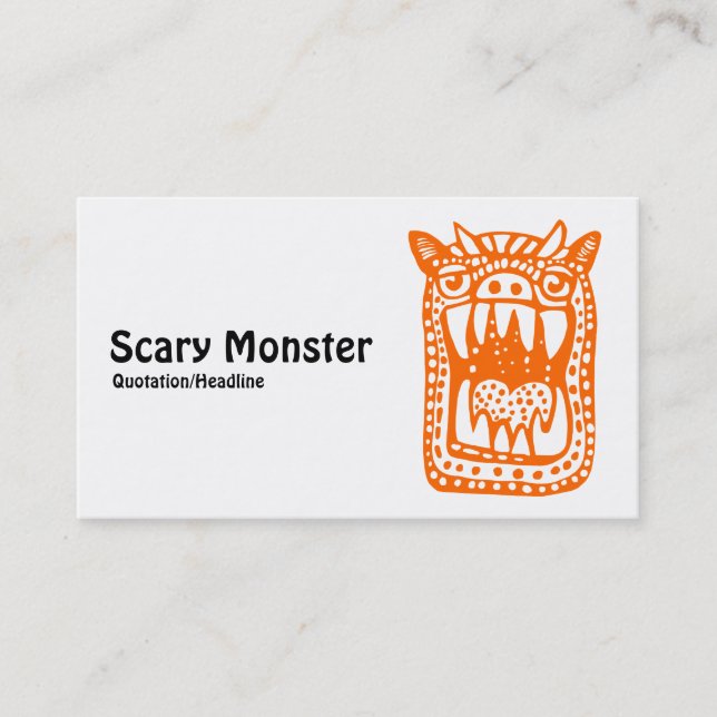 Scary Monster - Orange Visitkort (Framsida)