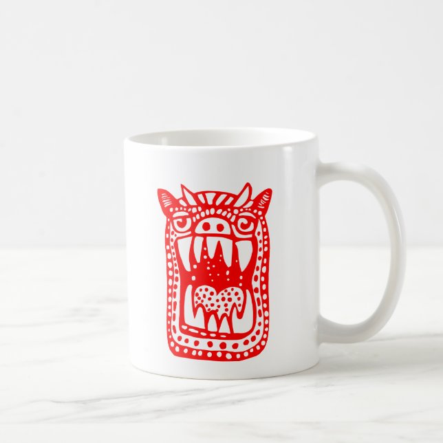 Scary Monster - röd Kaffemugg (Höger)