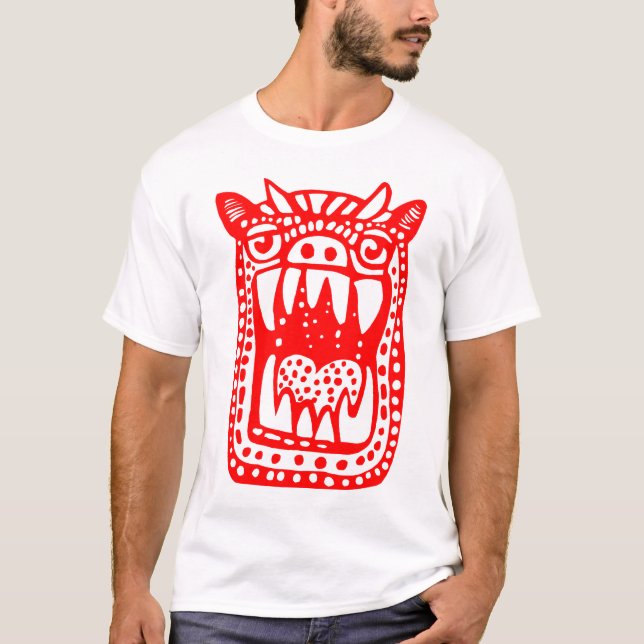 Scary Monster - röd T-shirt (Framsida)