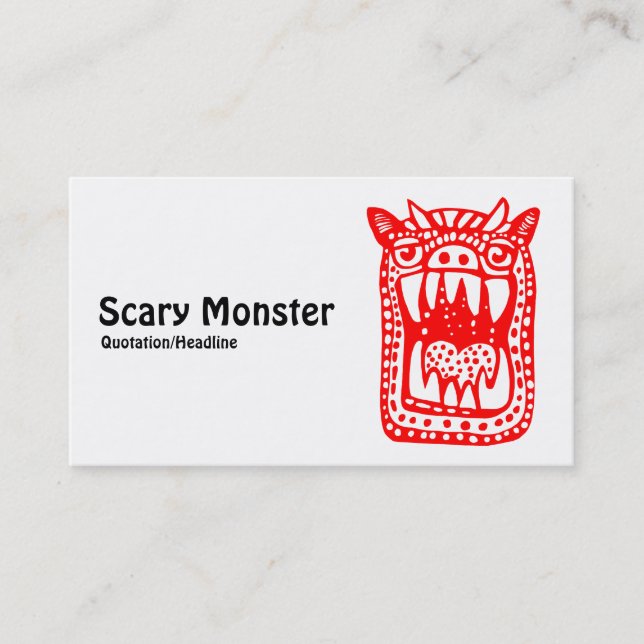 Scary Monster - röd Visitkort (Framsida)