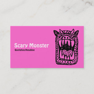 Scary Monster - Rosa Front Grått Back Visitkort