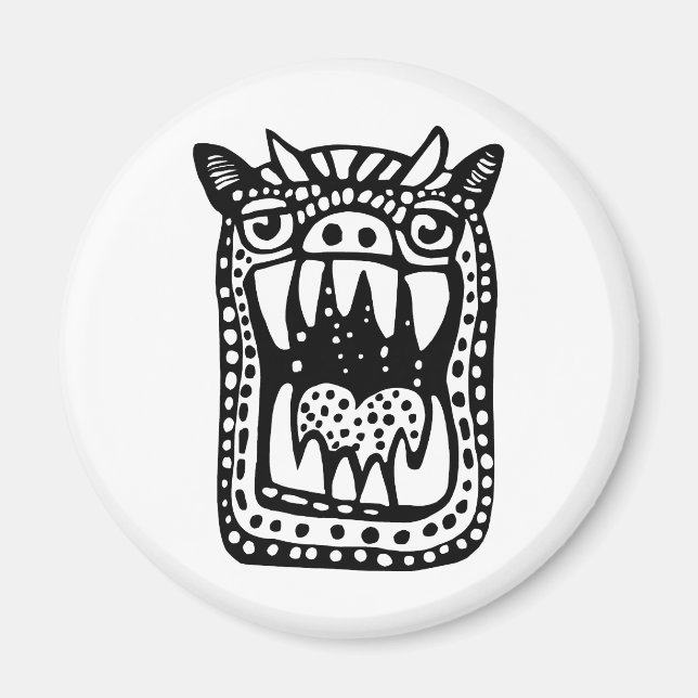 Scary Monster - svart Magnet (Framsidan)