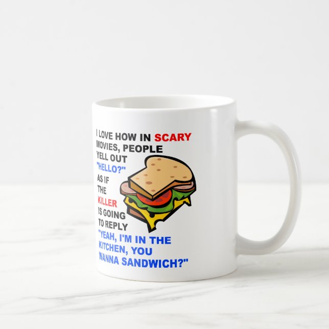 Scary Movie Hej Funny Mug Kaffemugg (Höger)