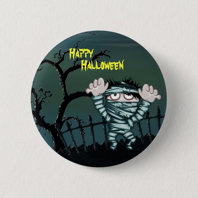 Scary Mummy Happy halloween Knapp (Framsida)