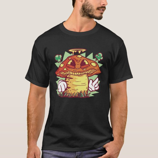 Scary mushroom creepy angry t shirt (Framsida)