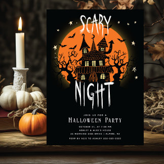 Scary Natt Halloween fest-inbjudan Inbjudningar