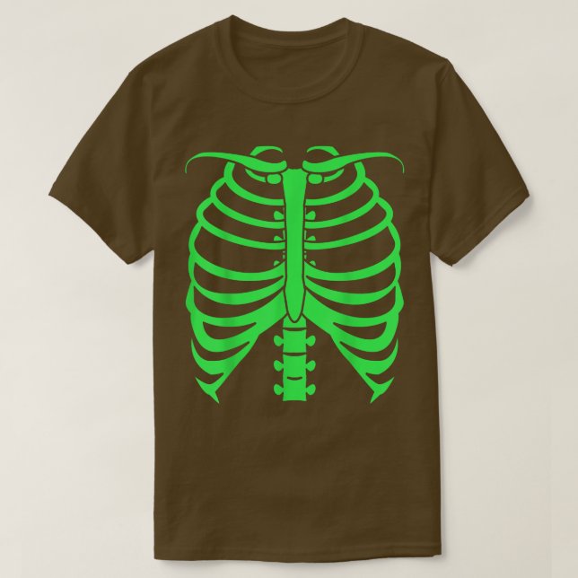 Scary Neon Grönt Skeleton Bones T Shirt (Design framsida)