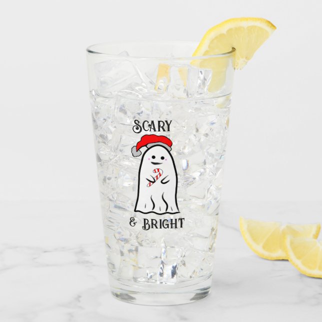 Scary och Bright Candy cane Ghost Glaskopp (Bakside Is)