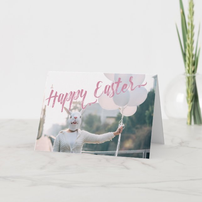 Scary Påskhare Costume Funny Påsk Card Kort (Framsida)