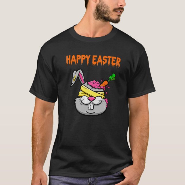 Scary Påskhare Costume Zombie Bunny Eggs Hunti T Shirt (Framsida)