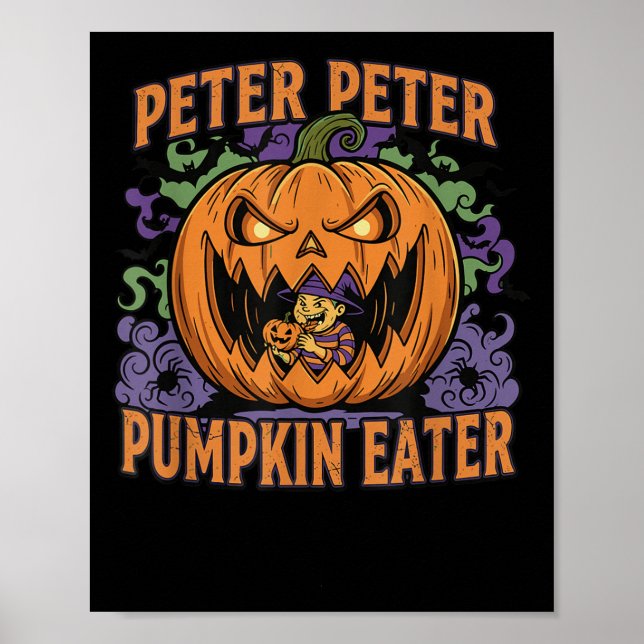 Scary Peter Pumpkin Eater Halloween Jack O Lantern Poster (Framsidan)