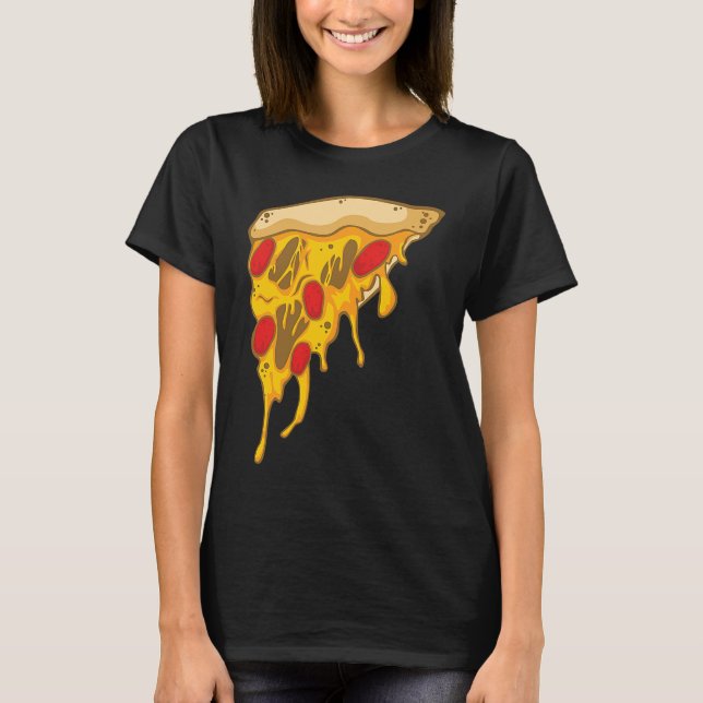 Scary Pizza för Halloween T Shirt (Framsida)