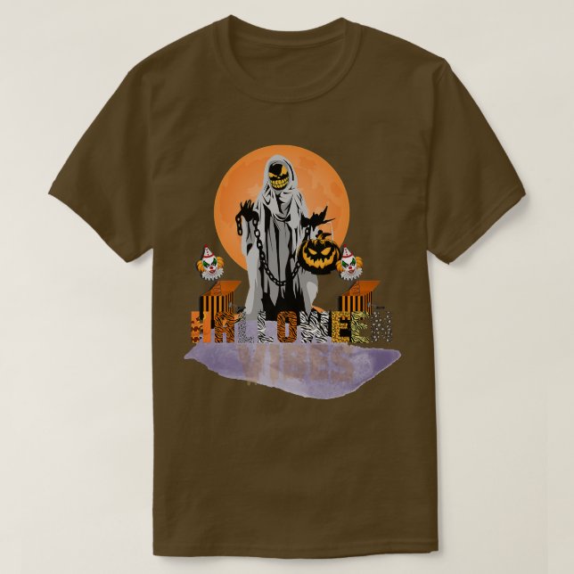 Scary pooky Halloween vibes häxcitat T Shirt (Design framsida)