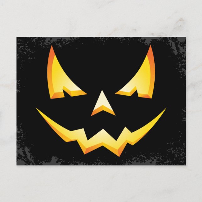 Scary Pumpkin Anpassningsbar Halloween-vykort Vykort (Framsida)
