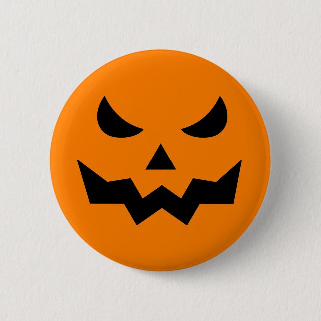 Scary Pumpkin Ansikte / Button Pin Knapp (Framsida)