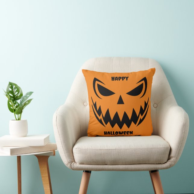 Scary Pumpkin Ansikte Dekorativ kudde (Stol)