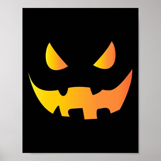 Scary Pumpkin Ansikte för Halloween Poster (Framsidan)