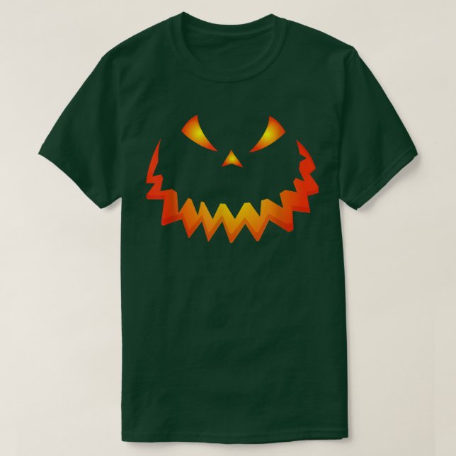 Scary Pumpkin Ansikte Horror Jack o lantern Hallow T Shirt (Design framsida)