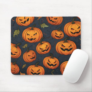 Scary Pumpkin Ansikte Orange Spooky Halloween Musmatta