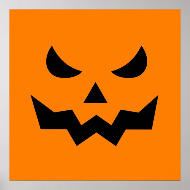 Scary Pumpkin Ansikte Square Poster (24x24) (Framsidan)