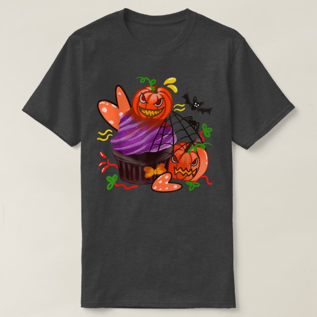 Scary Pumpkin Bus eller godis,Spooky Jack OLantern T Shirt (Design framsida)