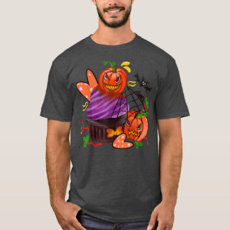 Scary Pumpkin Bus eller godis,Spooky Jack OLantern T Shirt