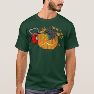 Scary Pumpkin Carving Halloween Chainsaw Pumpkin F T Shirt