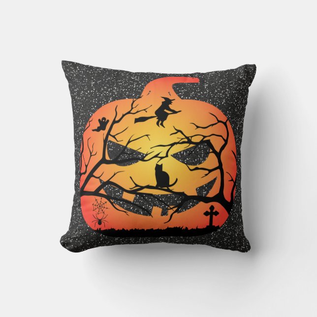 Scary Pumpkin Dekorativ kudde (Framsida)