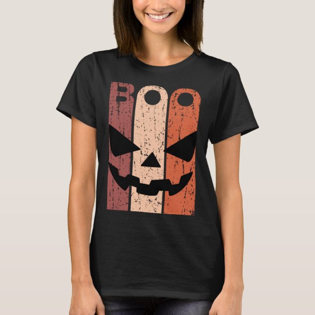 Scary Pumpkin Face Halloween Costume with Monster  T Shirt (Framsida)