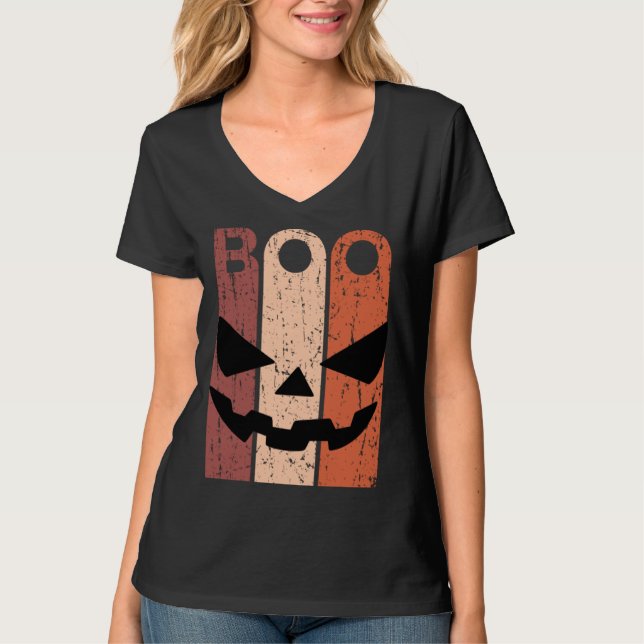 Scary Pumpkin Face Halloween Costume with Monster  T Shirt (Framsida)