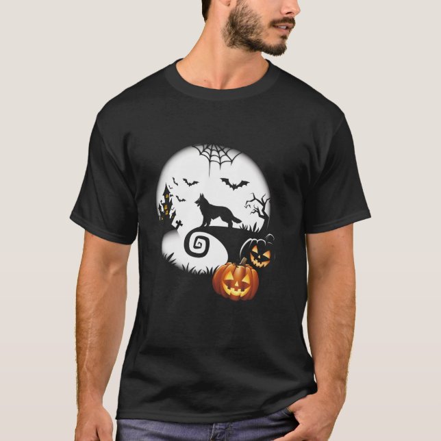 Scary Pumpkin Fladdermus Funny Witch Hat German Sh T Shirt (Framsida)