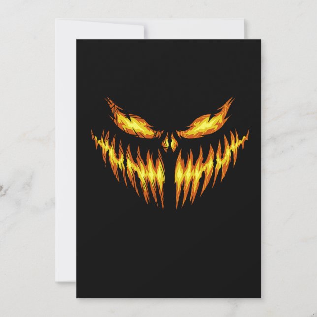 Scary Pumpkin Halloween Ansikte Gift Idea Inbjudningar (Framsida)