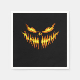 Scary Pumpkin Halloween Ansikte Gift Idea Pappersservett