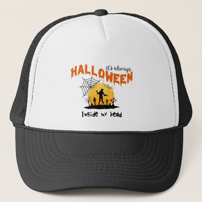 Scary Pumpkin Halloween Art | Spooky Roligt Keps (Framsida)