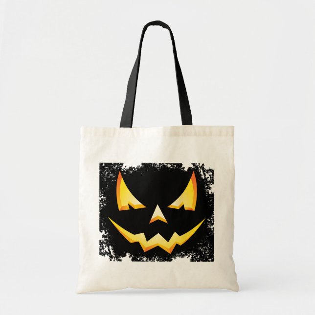 Scary Pumpkin Halloween Bus eller godis Bag Tygkasse (Framsidan)