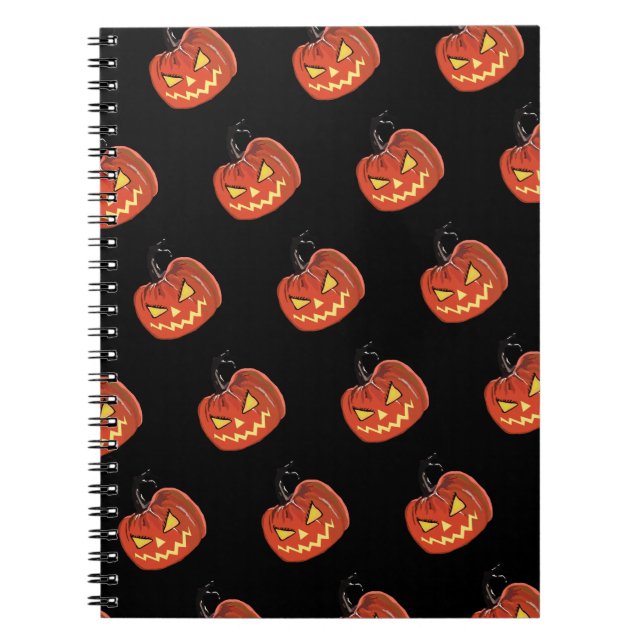 Scary Pumpkin Halloween Day-anteckningsbok Anteckningsbok (Framsidan)
