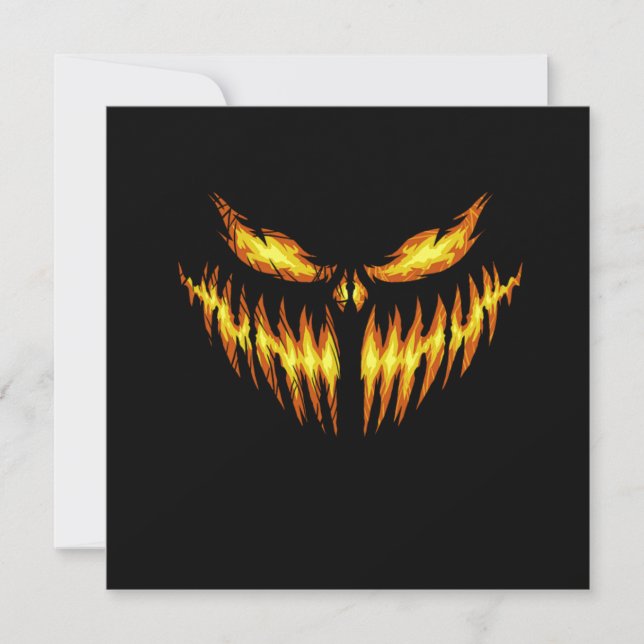 Scary Pumpkin Halloween Face Gift Idea Inbjudningar (Framsida)