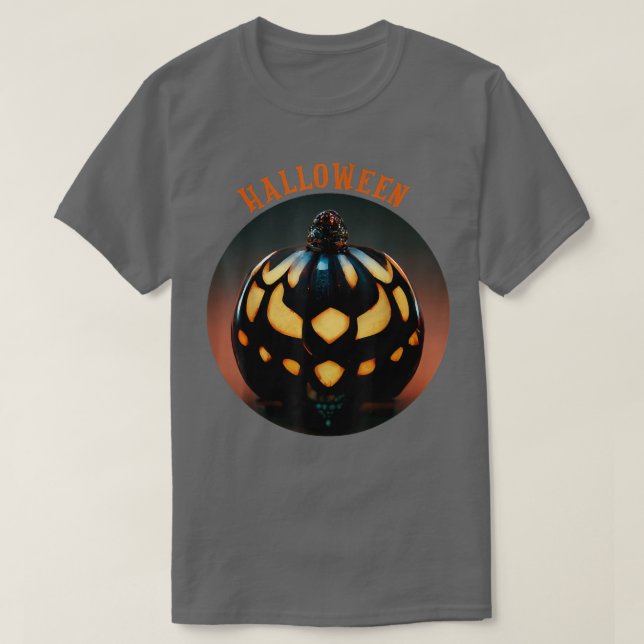 Scary Pumpkin Halloween, JackOLantern Head Face Sc T Shirt (Design framsida)