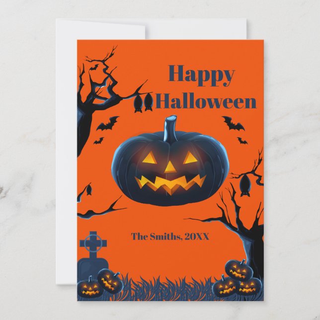 Scary Pumpkin-halloween-kort (Framsida)