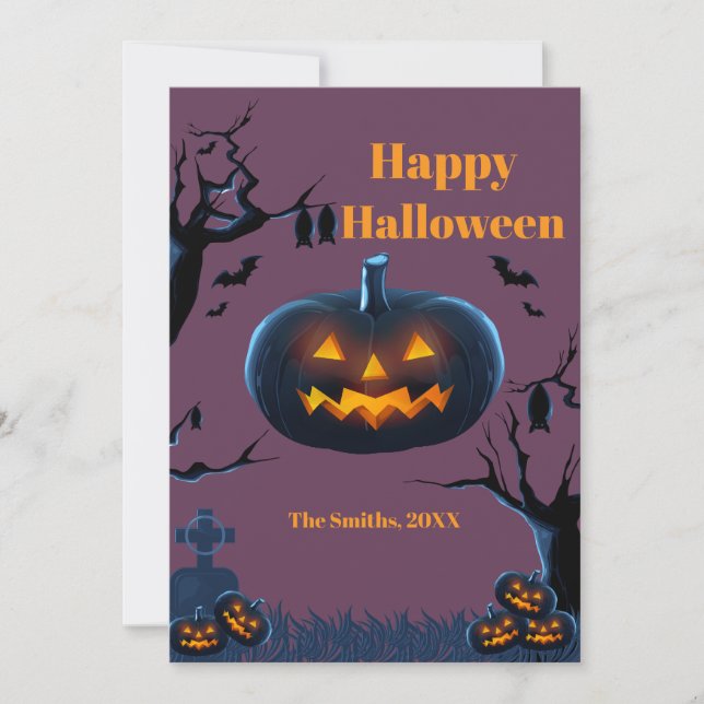 Scary Pumpkin-halloween-kort (Framsida)
