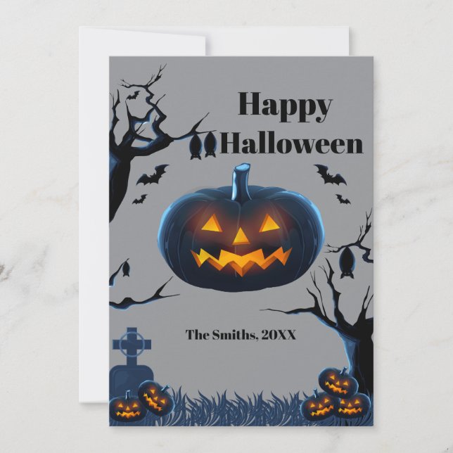Scary Pumpkin-halloween-kort (Framsida)