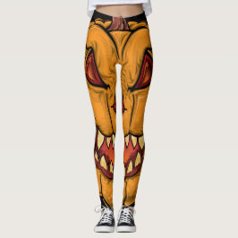 Scary Pumpkin Halloween Monster Leggings