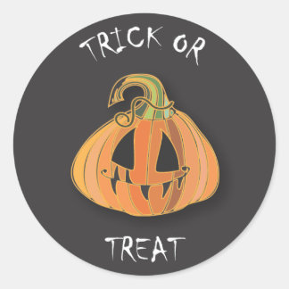 Scary Pumpkin Halloween Sticker Runt Klistermärke